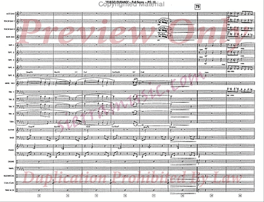 Fuego Cubano (Cuban Fire) Jazz Ensemble scores gallery preview page 11