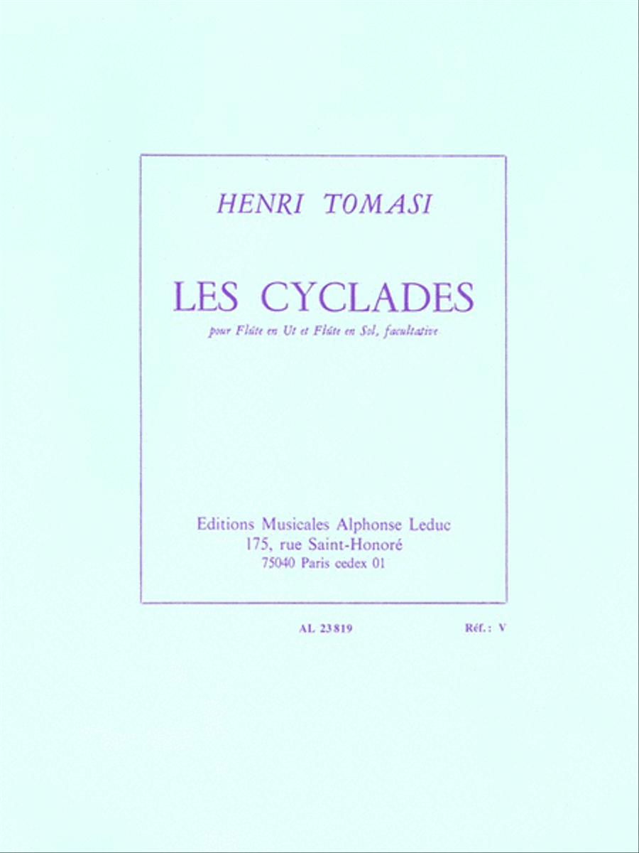 Les Cyclades-flute Solo