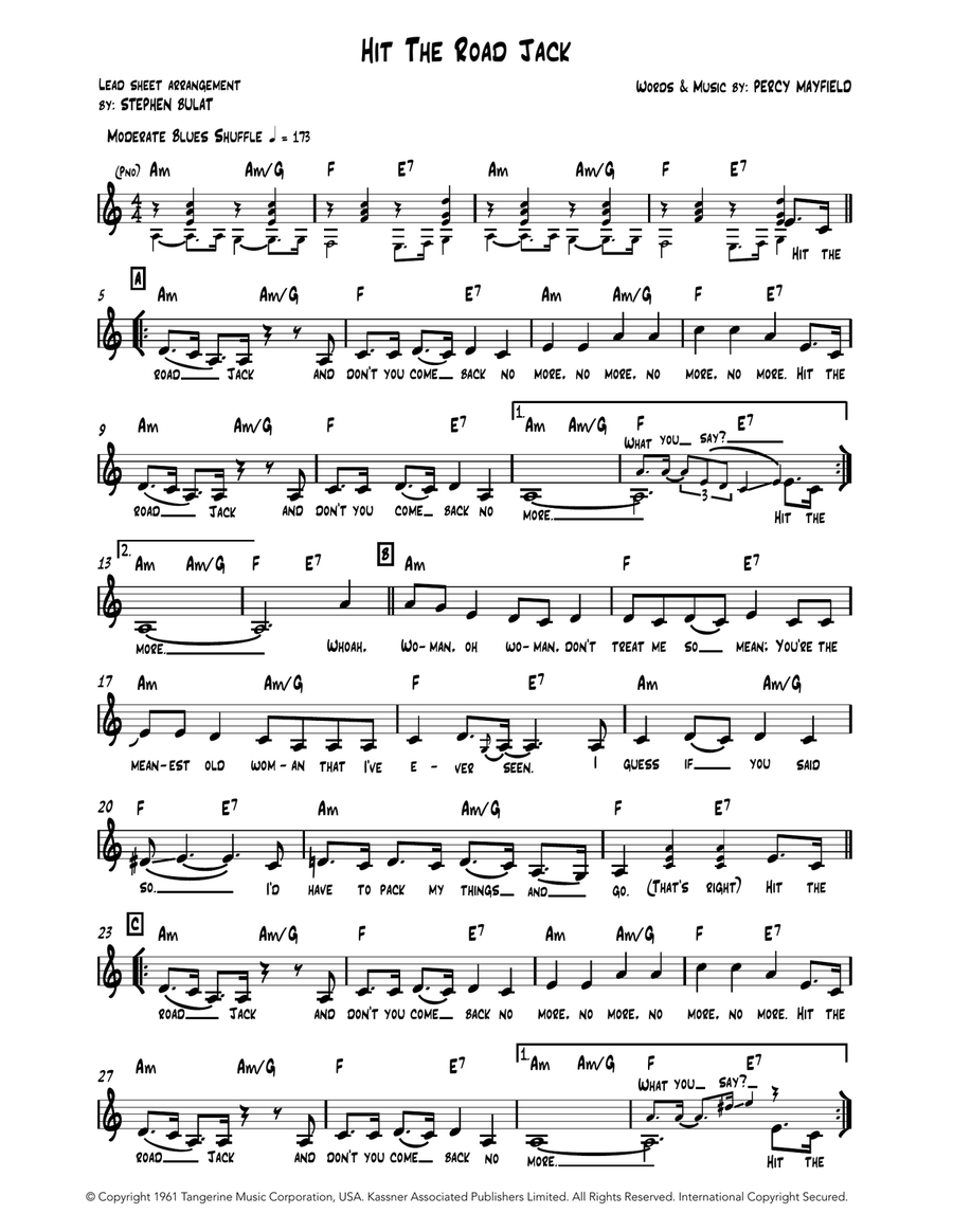 Hit The Road Jack Piano scores gallery preview page 1