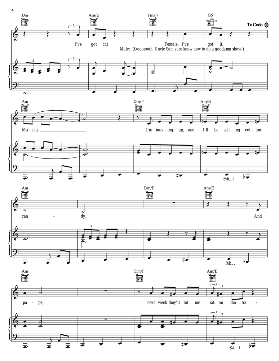Greatest Show On Earth Piano, Vocal, Guitar scores gallery preview page 4