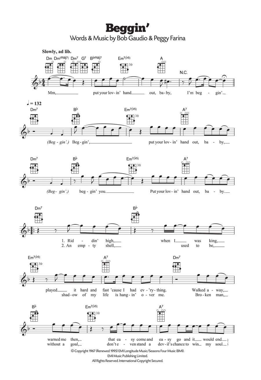 Beggin' Ukulele scores gallery preview page 1
