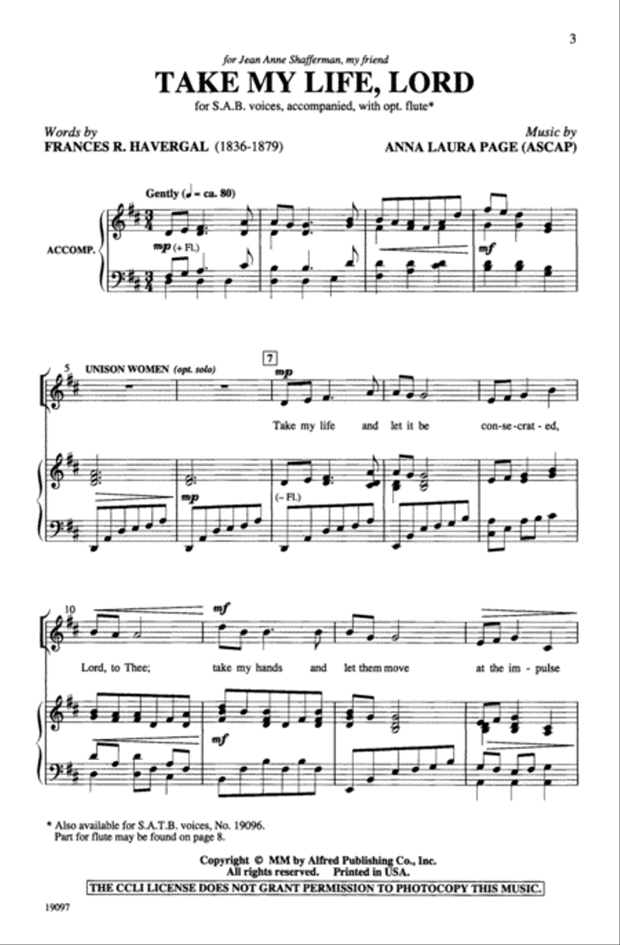 Take My Life, Lord 3-Part scores gallery preview page 3