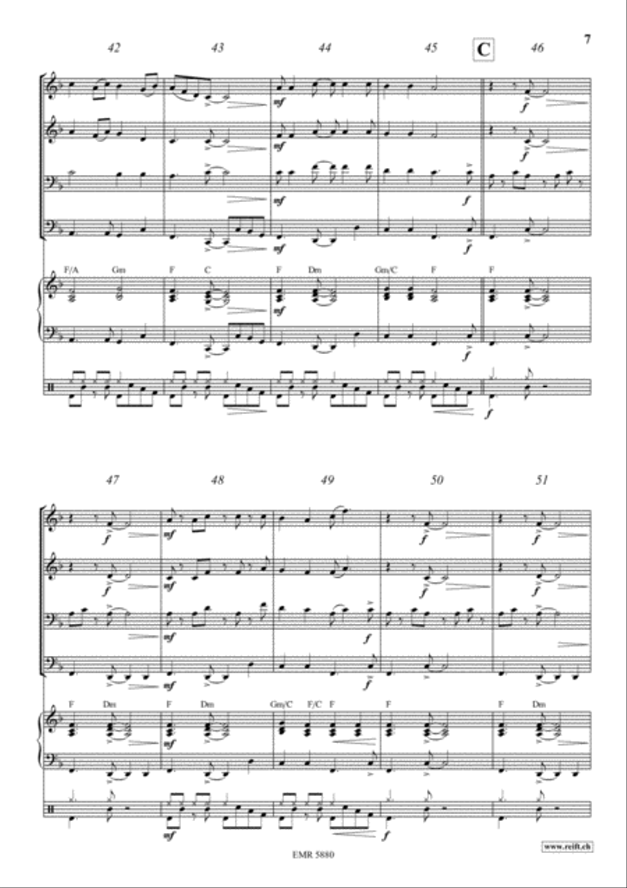 Banana Boat Song Brass Ensemble scores gallery preview page 7