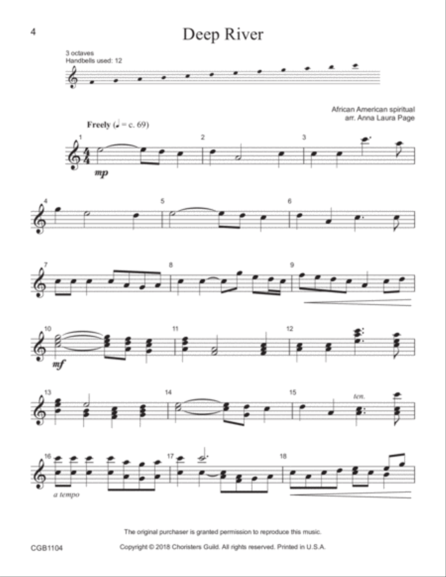 Wade in the Water - Reproducible Handbell Collection Handbell Choir scores gallery preview page 4