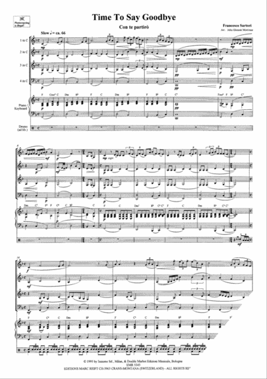 Time To Say Goodbye Time To Say Goodbye Brass Ensemble scores gallery preview page 3