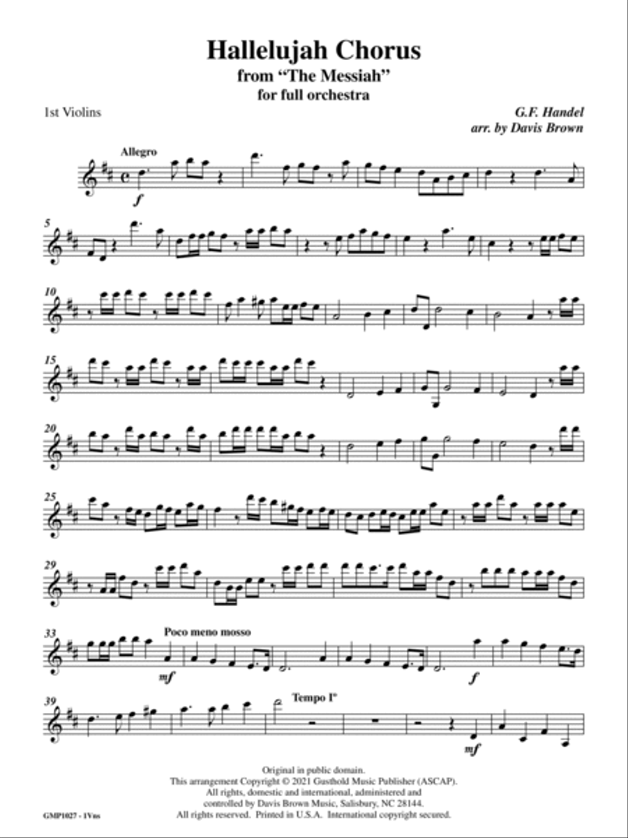 Hallelujah Chorus for full orchestra (parts)