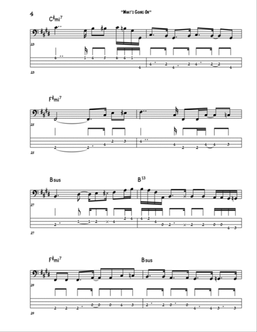 What's Going On Bass Guitar scores gallery preview page 4