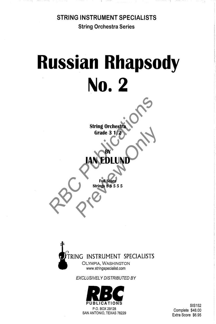 Russian Rhapsody #2 String Orchestra scores gallery preview page 2