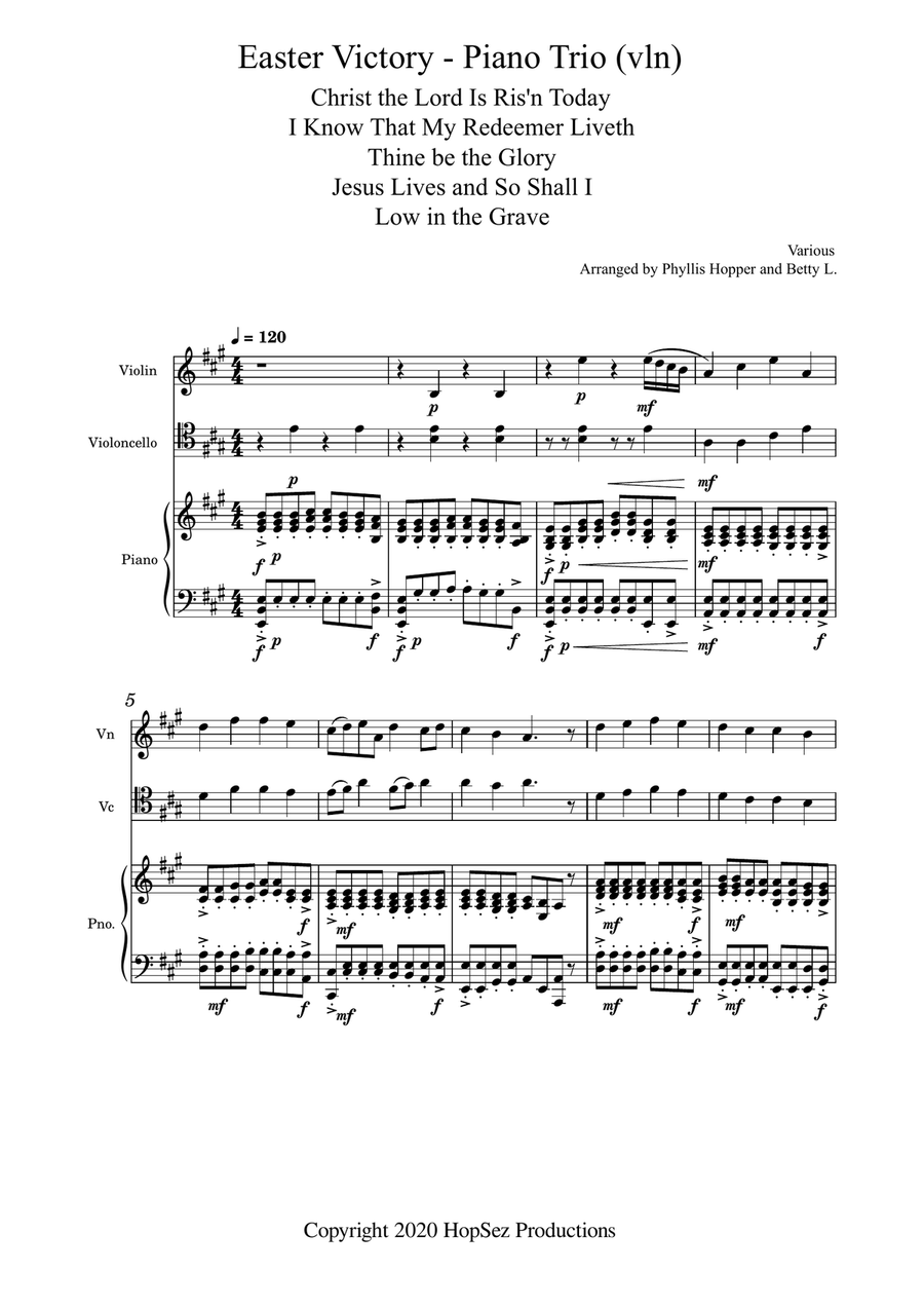 Easter Victory Piano Trio scores gallery preview page 1