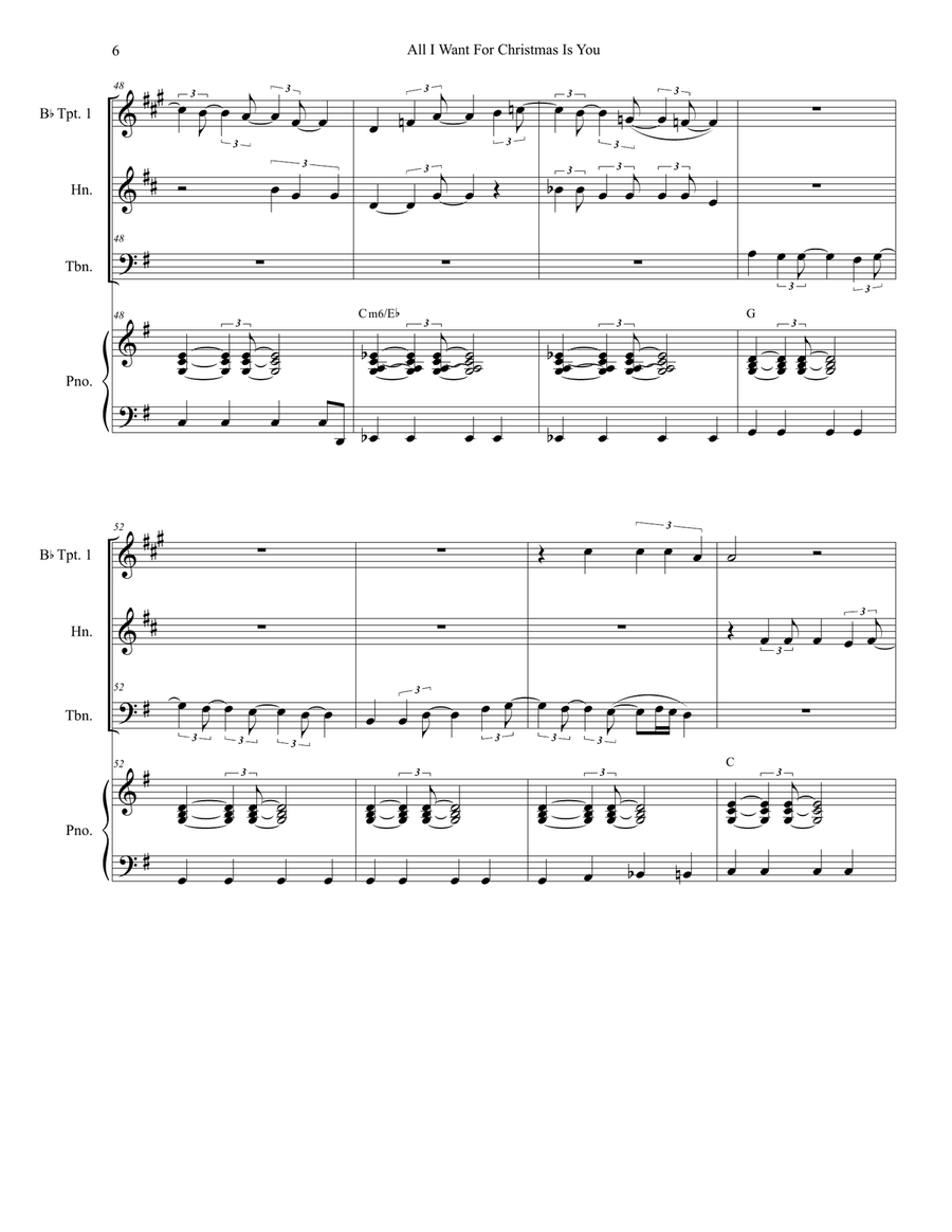 All I Want For Christmas Is You Brass Quartet scores gallery preview page 6