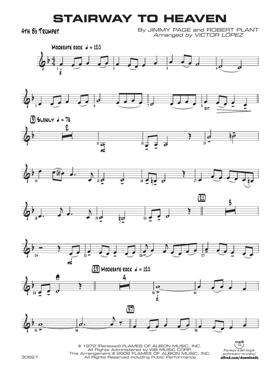 Stairway to Heaven: 4th B-flat Trumpet