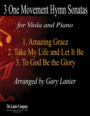 Book cover for 3 ONE MOVEMENT HYMN SONATAS (for Viola and Piano with Score/Parts)