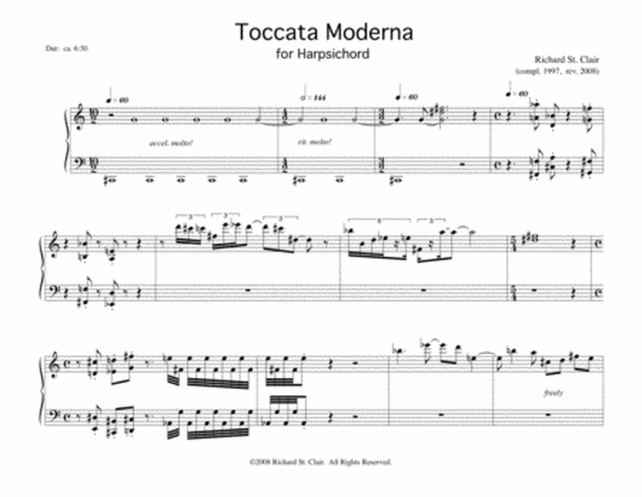 Toccata Moderna for Harpsichord image number null