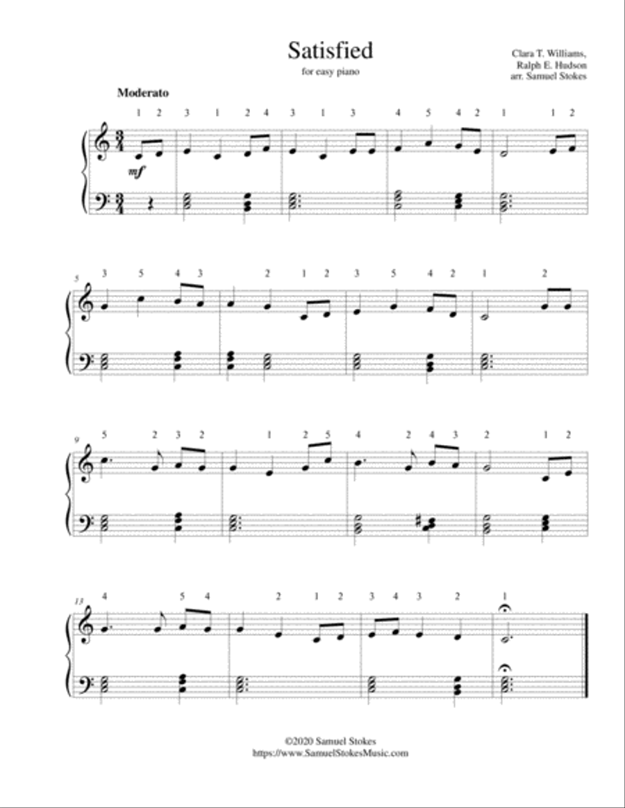 Satisfied - for easy piano Easy Piano scores gallery preview page 1