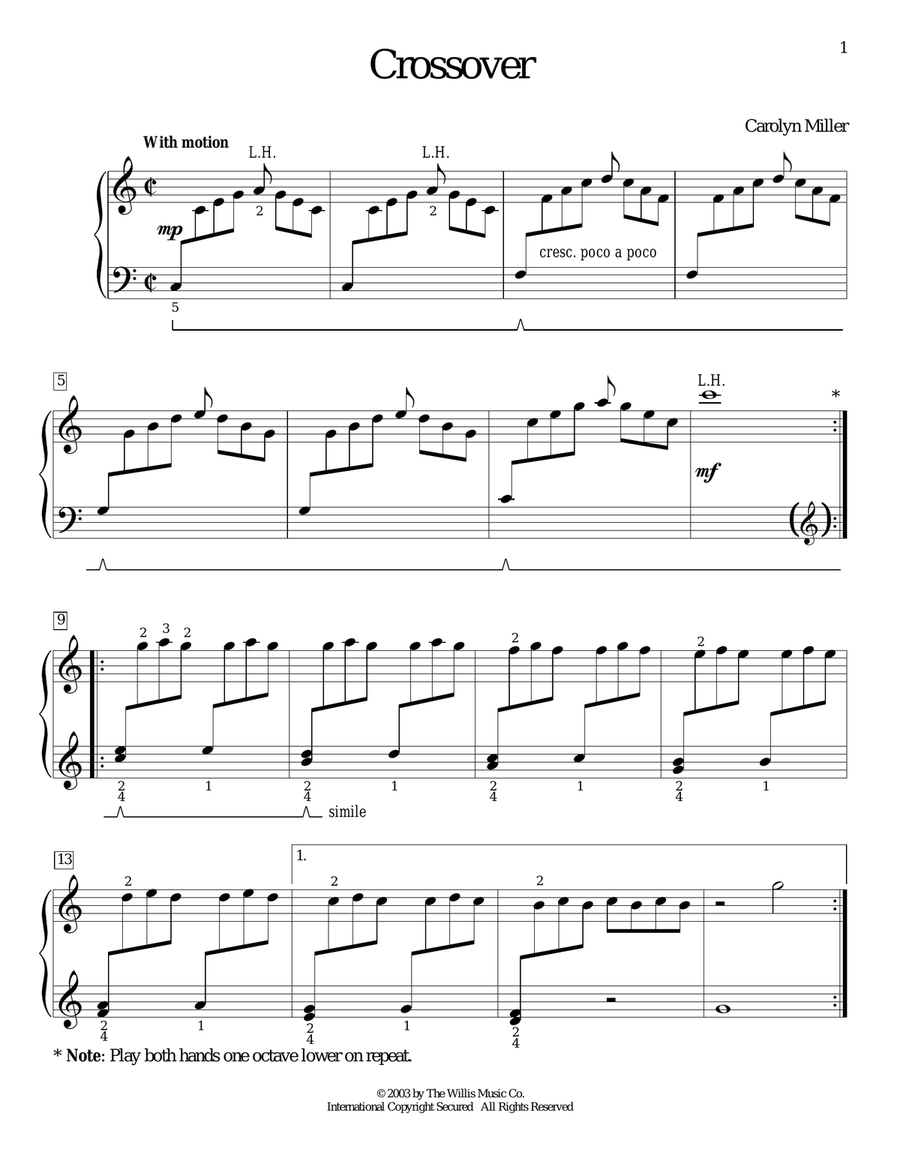 Cross Over Piano Method scores gallery preview page 1