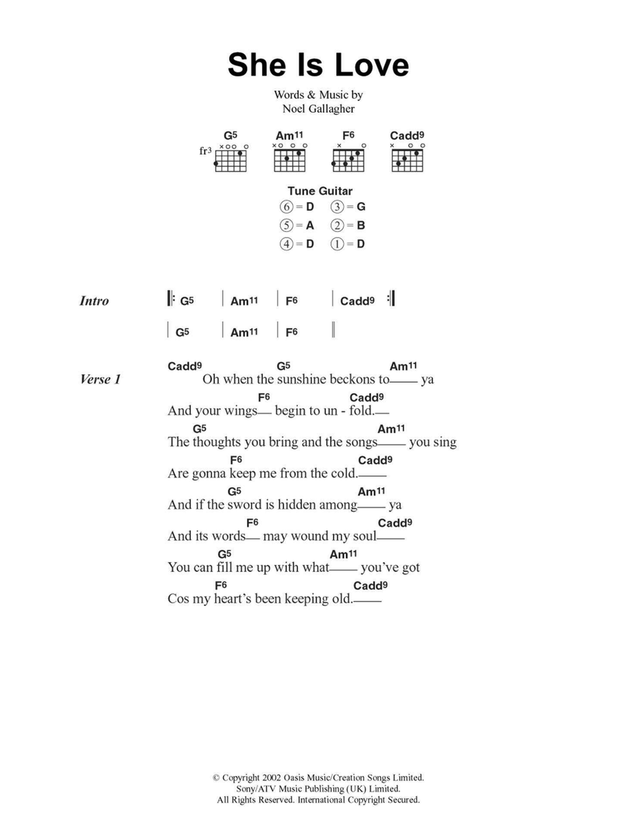 She Is Love Easy Guitar scores gallery preview page 1