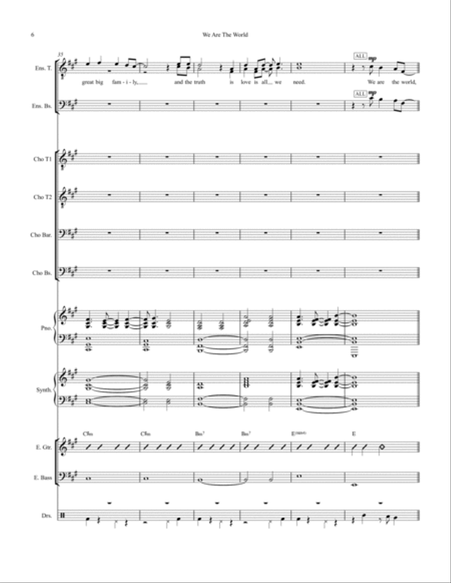 We Are The World Small Ensemble scores gallery preview page 6