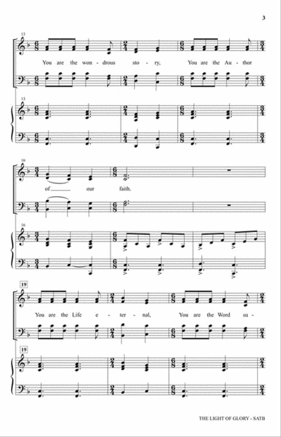 The Light of Glory The Light of Glory 4-Part scores gallery preview page 3