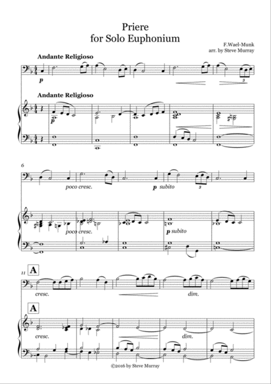 Priere for Euphonium Solo Priere for Euphonium Solo Euphonium scores gallery preview page 3