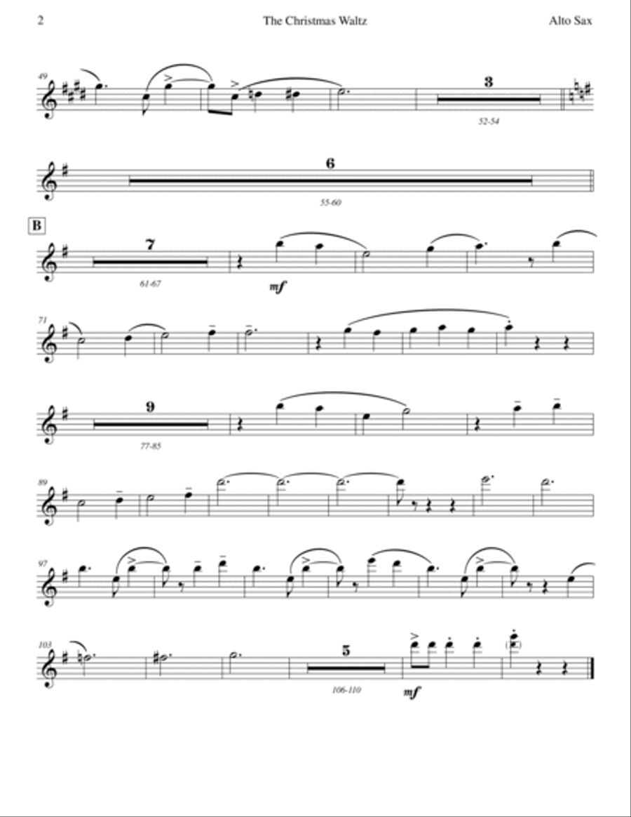 The Christmas Waltz Alto Saxophone scores gallery preview page 2