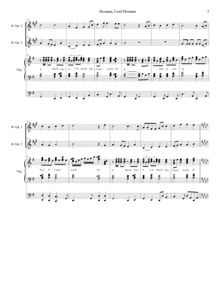 Hosanna, Loud Hosanna (Duet for Bb-Trumpet - Organ accompaniment) image number null
