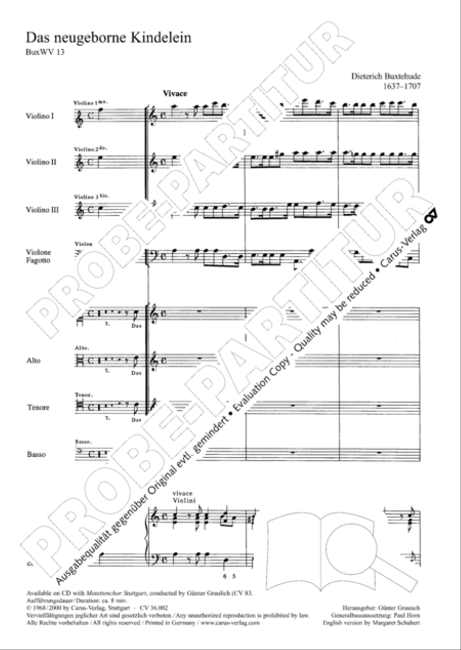 The newly born child (Das neugeborne Kindelein) 4-Part scores gallery preview page 8