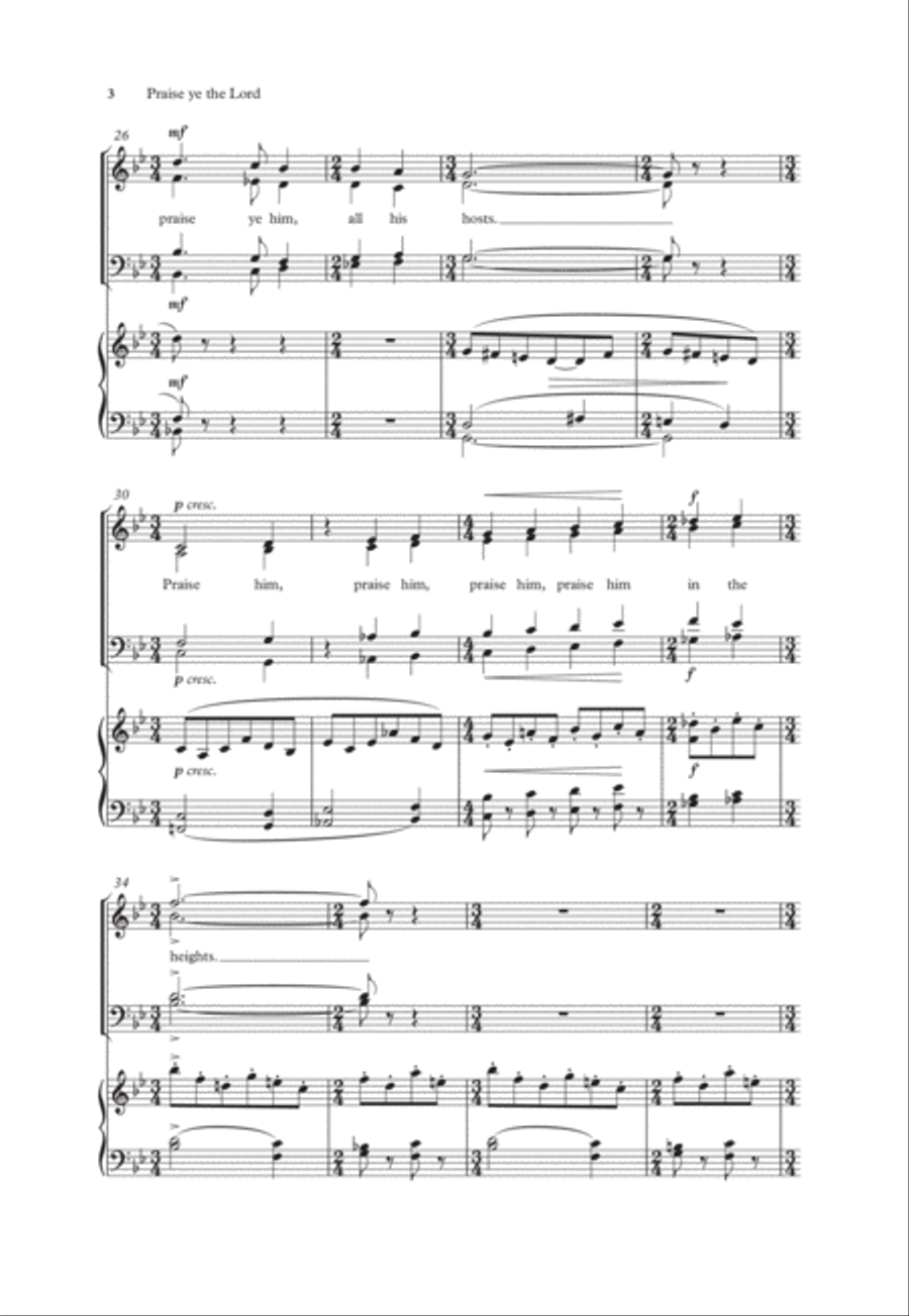 Praise ye the Lord 4-Part scores gallery preview page 3
