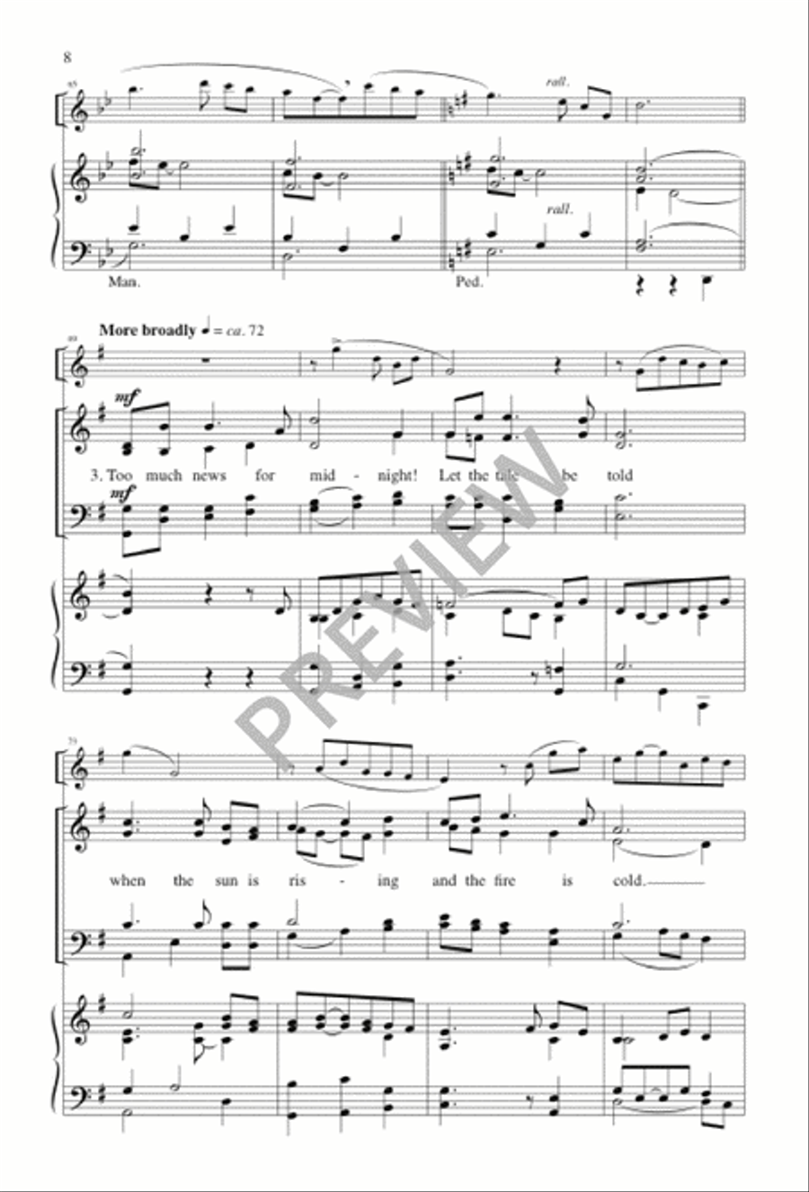 Too Much Light for Midnight 4-Part scores gallery preview page 7