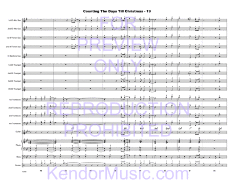Counting The Days Till Christmas (Full Score) Jazz Ensemble scores gallery preview page 20