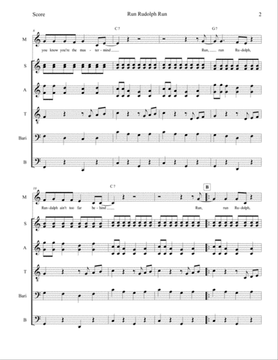 Run Rudolph Run Large Ensemble scores gallery preview page 6