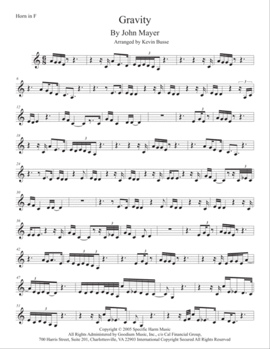 Gravity Horn Solo scores gallery preview page 1