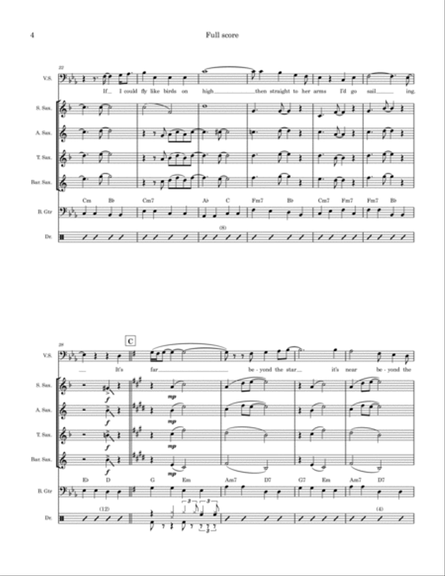 Beyond The Sea Saxophone Quartet scores gallery preview page 4