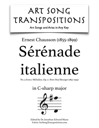 CHAUSSON: Sérénade italienne, Op. 2 no. 5 (transposed to C-sharp major)