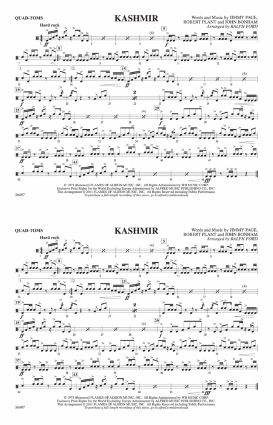 Kashmir: Quad-Toms Kashmir: Quad-Toms Marching Band scores gallery preview page 1
