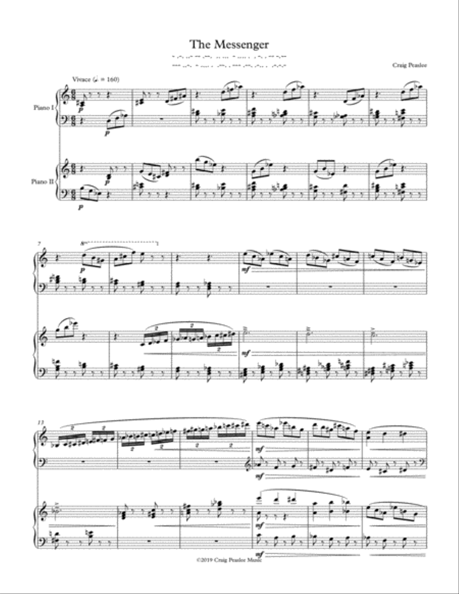 The Messenger for 2 Pianos (Full Score and Parts) Piano scores gallery preview page 3
