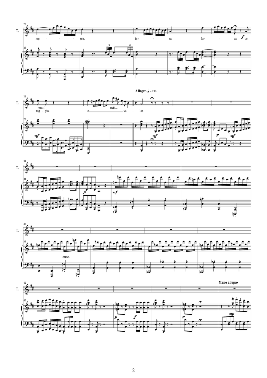 Rossini-La gazza ladra (Act 1s5) Vieni fra queste braccia - tenor and piano Tenor Voice scores gallery preview page 2