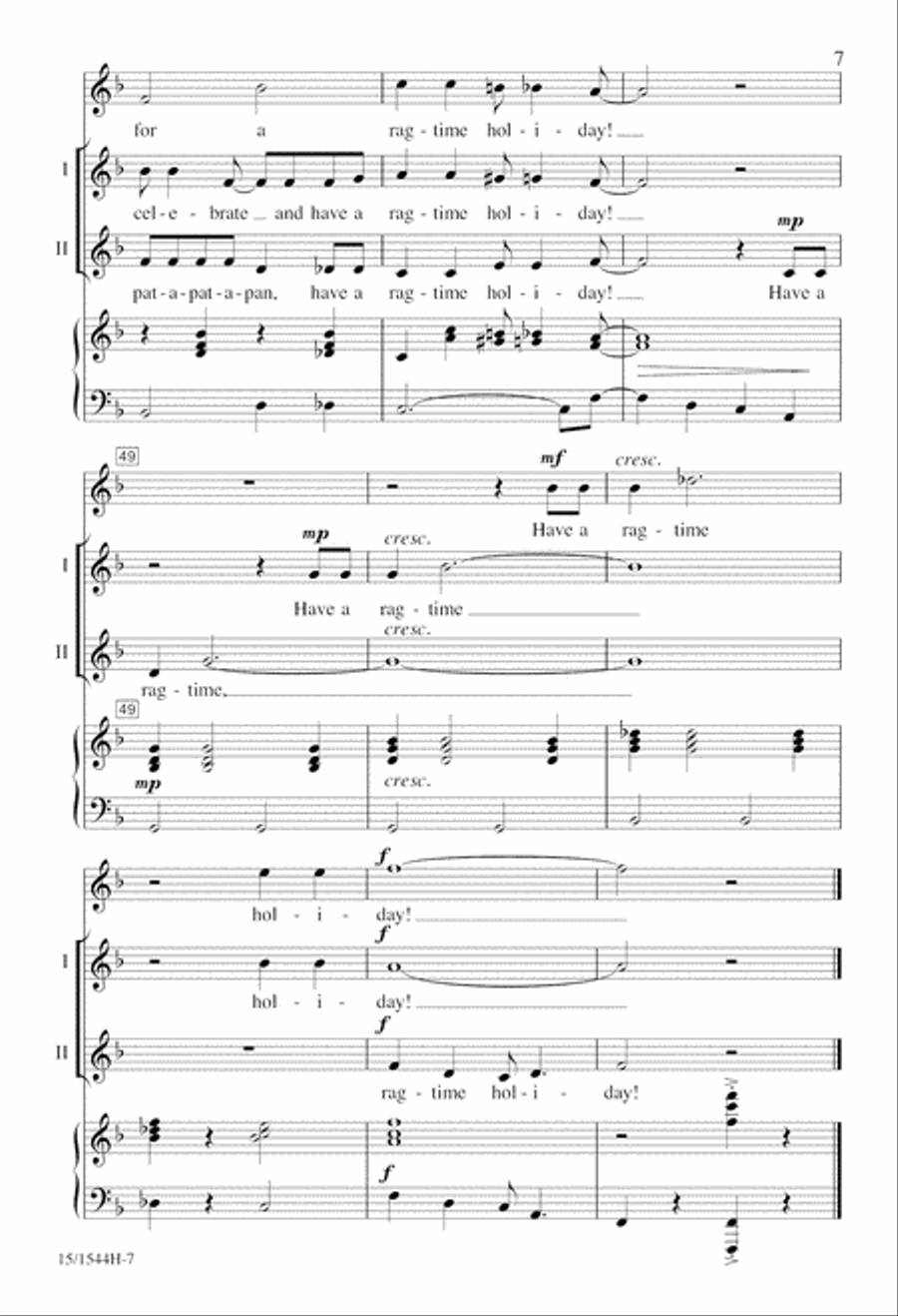 Ragtime Holiday Ragtime Holiday 2-Part scores gallery preview page 7