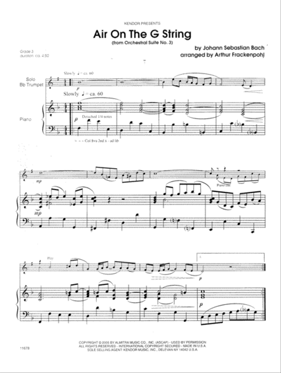 Air On The G String B-Flat Trumpet scores gallery preview page 2