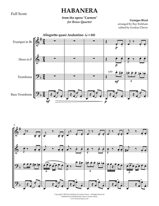 Book cover for Habanera from Carmen for Brass Quartet