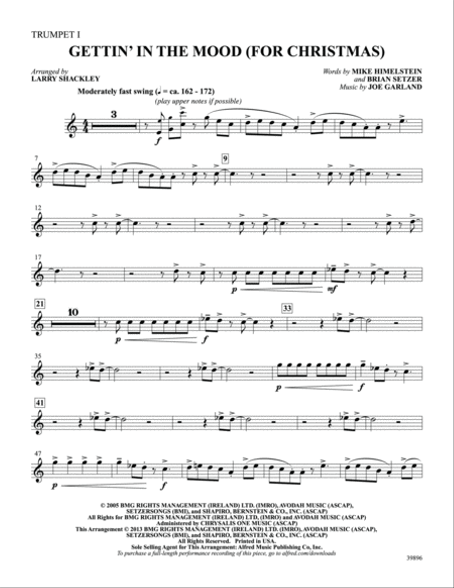 Gettin' in the Mood (for Christmas): 1st B-flat Trumpet B-Flat Trumpet scores gallery preview page 1