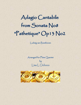 Book cover for Sonata No8 "Pathetique" Op13 No2 for Flute Quartet