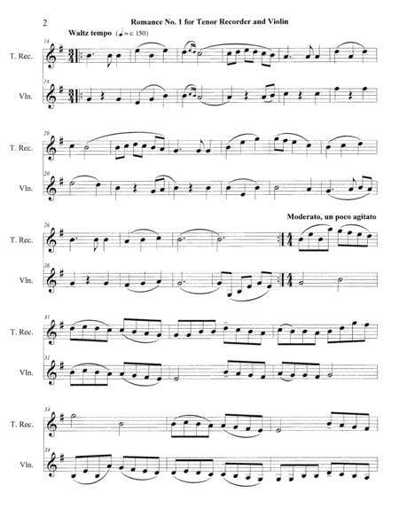 Romance No. 1 for Tenor Recorder and Violin image number null