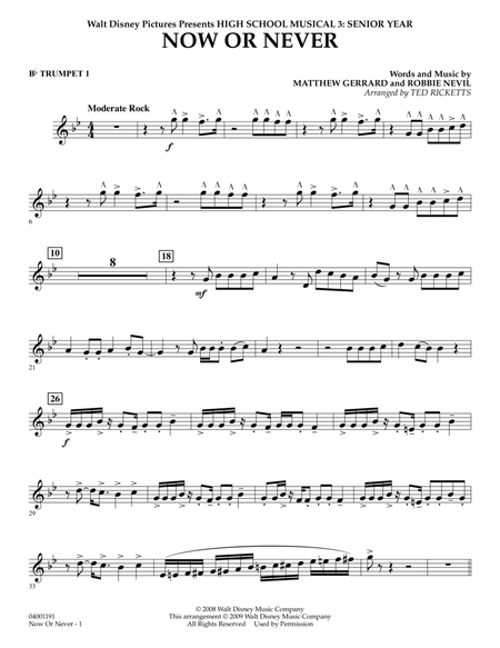 Now or Never (from High School Musical 3) - Bb Trumpet 1