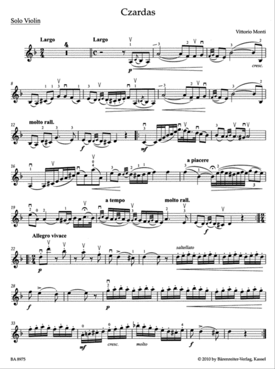 Czardas Violin Solo scores gallery preview page 2
