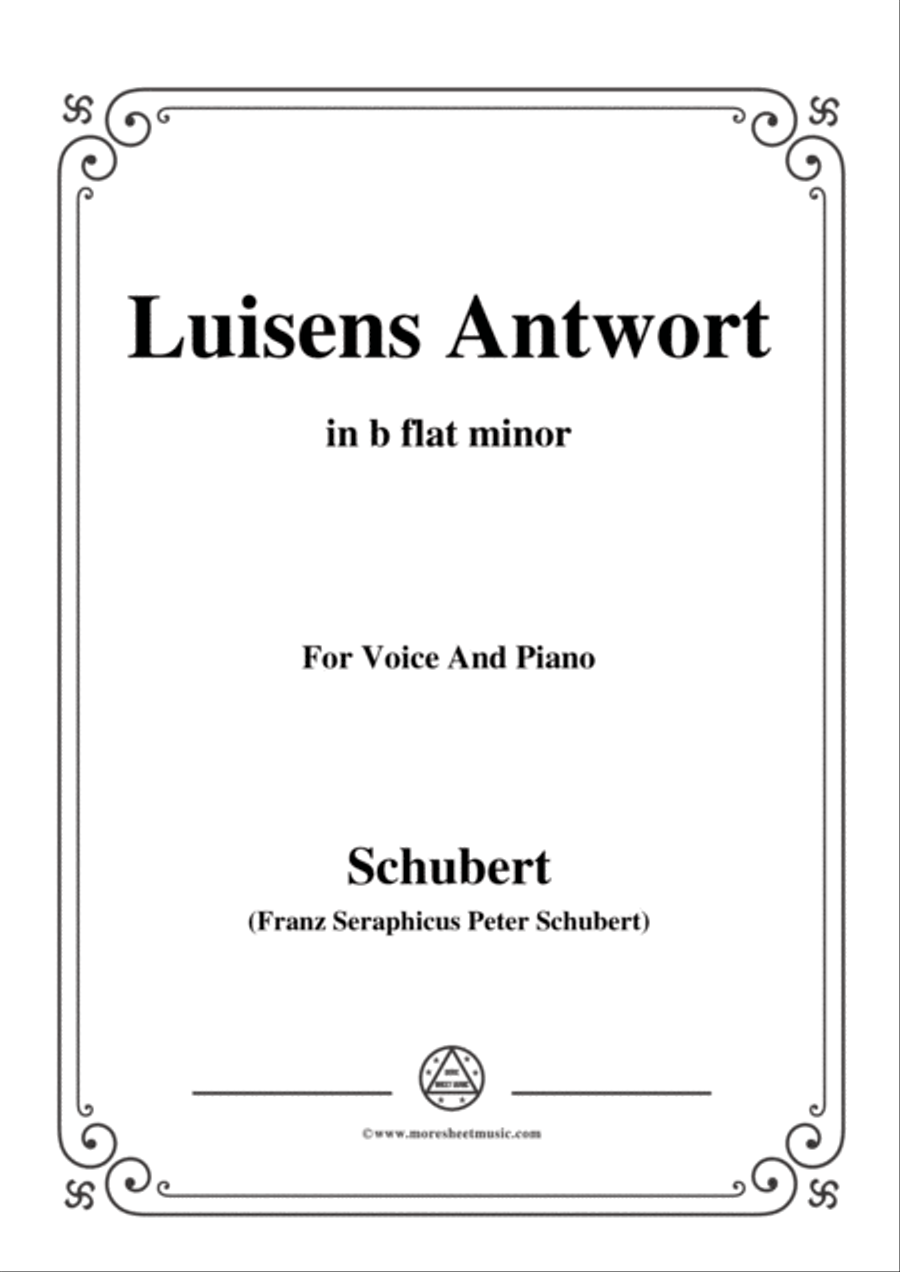 Schubert-Luisens Antwort,in b flat minor,for Voice&Piano Voice scores gallery preview page 1