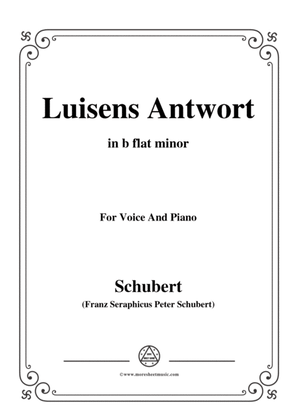 Schubert-Luisens Antwort,in b flat minor,for Voice&Piano