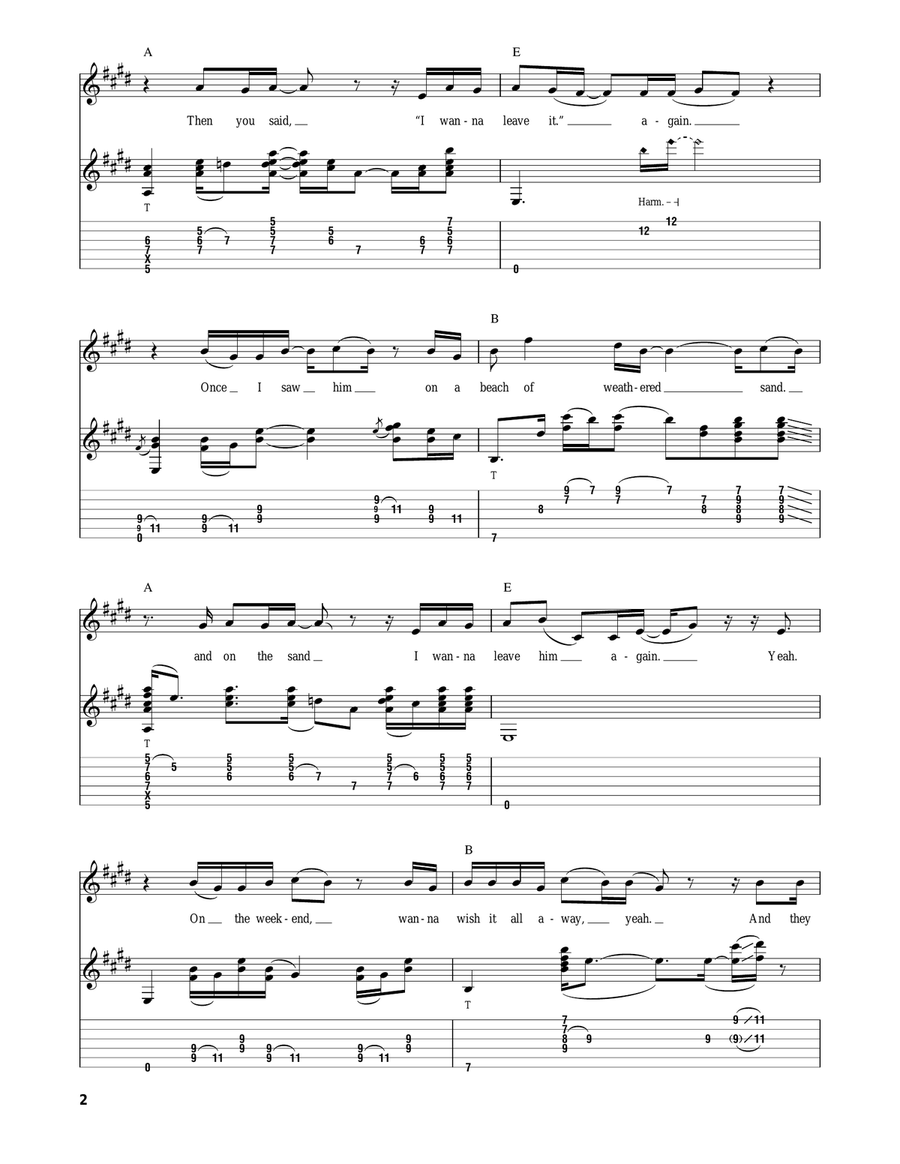 Yellow Ledbetter Acoustic Guitar scores gallery preview page 2