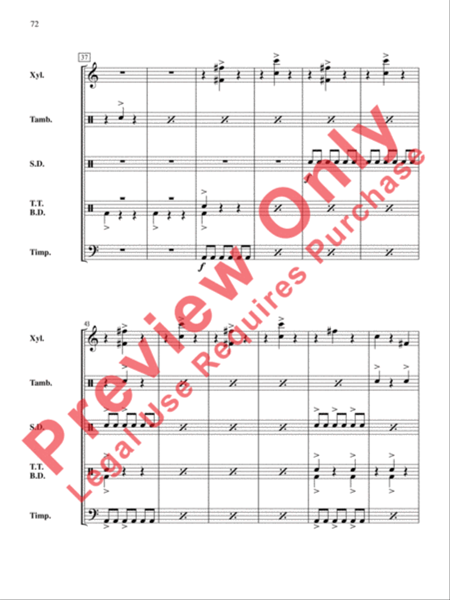 The Anthony J. Cirone Intermediate Percussion Ensemble Collection Percussion Ensemble scores gallery preview page 73