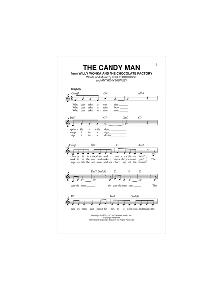 The Candy Man Piano - Digital Sheet Music