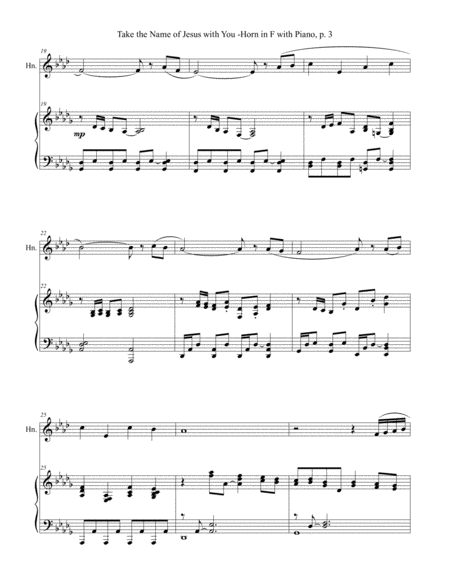 TAKE THE NAME OF JESUS WITH YOU (for Horn in F and Piano with Score/Part) image number null